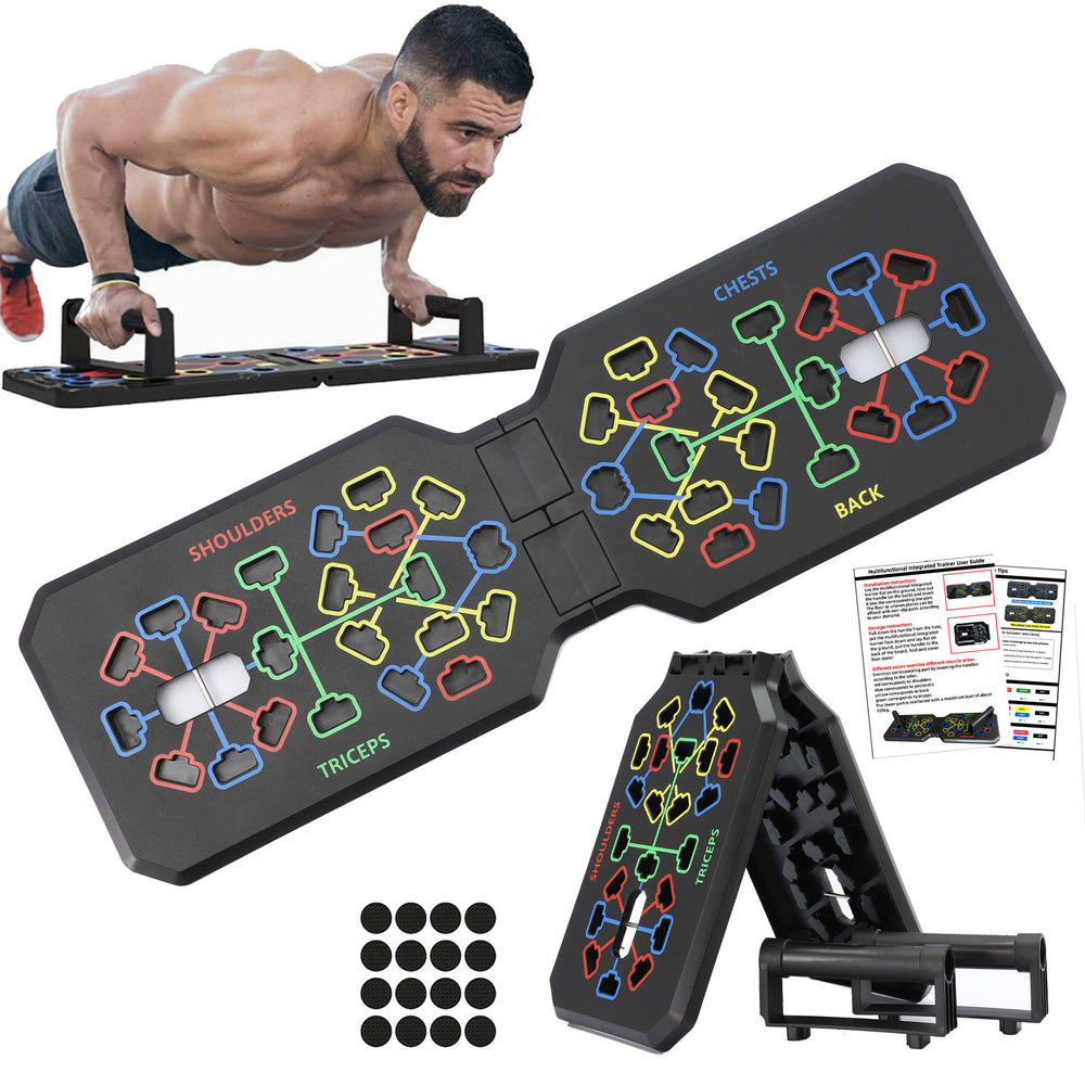 Bominfit 100-150kg Load-bearing Foldable Push Up Board Multi-Function Push-up Training Board Set for Chest Abdominal Muscle Strength Fitness Training