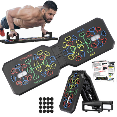 Bominfit 100-150kg Load-bearing Foldable Push Up Board Multi-Function Push-up Training Board Set for Chest Abdominal Muscle Strength Fitness Training