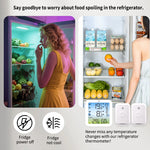 TS-8082 Wireless Temperature Humidity Monitor Dual Channel Refrigerator Thermometer with Backlight High Low Alarm Max Min Records -40℃ Wide Range Cold Chain Monitoring Alarms