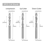 LinkMejor 1/4 Inch 6.35mm Shank Solid Carbide Top Bearing Guided Two Flute Flush Trim Router Bits Woodworking Milling Cutters End Mill