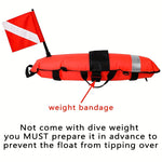 Spearfishing Buoy Hi-Visibility Inflatable Torpedo Buoy Float Signal With Dive Safety Flag Suitable for Scuba Diving Freediving Snorkeling Swimming