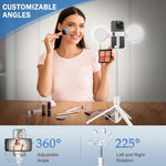 BT12 Selfie Stick Tripod with Filling Light Stainless Steel Phone Selfie Stick bluetooth Remote Control Stable Three-Legged Support for Live Broadcasts Video Shooting