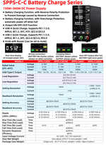 LinkMejor SPPS-C Series Programmable DC Power Supply Rechargeable Version 0-10A 150W 300W 360W 0-120V Adjustable Voltage Current LED Display Lab Testing Industrial Use EU Plug