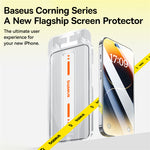 LinkMejor Corning Series Full-Coverage HD Tempered Glass Screen Protector for iPhone 15 15Plus 15Pro 15 Pro Max