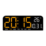 9 Inch Large Digital Wall Clock Temperature Date Week Timing Countdown Light-sensing Table Clock 2 Alarm 12/24H LED Alarm Clock