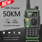 LinkMejor UV-S9 Plus Walkie Talkie Green Yellow Tri-Band 10W With USB Charger Powerful CB Radio Transceiver VHF UHF
