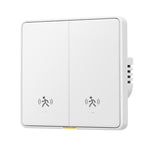 LinkMejor Tuya WiFi Smart 10G Human Radar Motion Sensor Switch Wall Light Switch 2-in-1 Neutral & No Neutral Wire APP Remote Voice Timer Alarm Control for Smart Life APP