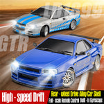 LinkMejor 1899/A99 RTR 1/18 2.4G RWD RC Car Drift GTR R34 Optional Gyro LED Light On-Road Full Proportional Alloy Body Shell Racing Vehicles Models Toys