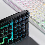 LinkMejor 708 Tri-Mode Transparent Gaming Keyboard with Hand Support 105-keys RGB Backlit Ergonomics Design Membrane Keyboards
