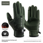 WEST BIKING Self-locking Cycling Gloves Windproof Warm Fleece Sports Gloves Waterproof Flip-on Touchscreen Non Slip Skiing Gloves
