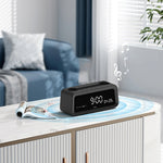K3 Dual Alarm Clock Speaker Wireless bluetooth 5.4 Speakers with HD Digital Display 57mm Speaker Deep Bass Support TF Card Playback FM Radio Phone Bracket Portable Speakers