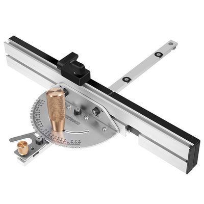 LinkMejor Brass Handle 450mm 27 Angle Miter Gauge With Box Joint Jig Track Stop Table Saw Router Miter Gauge Saw Assembly Ruler For Woodworking Tools