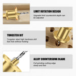 5PCS 6.35mm Hex Shank Tungsten Carbide Tipped Countersink Drill Bits Set with Adjustable Drill Bit Depth Stop for Woodworking Sizes 2.8mm 3mm 3.2mm 3.5mm 4mm Self-Tapping Screws