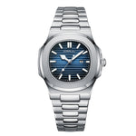LinkMejor Men's Quartz Watch Stainless Steel Band Waterproof Luminous Square Dial Business Casual Fashion Date Wristwatch