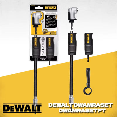 DWAMRASETFT-A9 for DEWALT Right Angle Drill Adaptor 4-in-1 Compact 1.5 in Head Height Impact Driver Compatible Metal Gearcase Rare Earth Magnet Quick Bit Ejection Power Tool Accessories