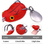 LinkMejor 5PCS 2.5cm Frog Fishing Lures Realistic Fisheye Bite Resistant Sharp Hook for Long Casting