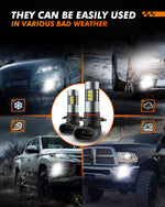 LinkMejor F1 Pair 4W 380LM Car LED Headlight Blubs 6000K Cool White IP67 Waterproof LED Fog Light Bulbs