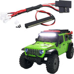 Upgraded Headlights Roof Bumper Angel Eye Spare Tire Holder LED Lights for Jeep for Ford Bronco Axial SCX30 1/30 Micro Off-Road Truck RC Cars Vehicles Models Parts