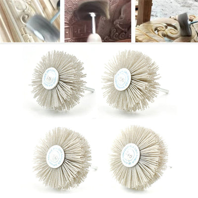 Abrasive Nylon Wheel Brush 80mm Diameter 30mm Thickness 6mm Shank High Strength Polishing Brush Multi Grit Options for Woodworking Finishing