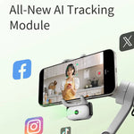 LinkMejor SMOOTH Q5 Ultra AI Tracking Smart Gimbal Wireless Remote Control Voice Commands Motion Sensing Gesture Control Built-in 215mm Extension Rod AI Mobile Gimbals