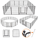 PawGiant Heavy Duty Metal Dog Exercise Playpen Fence for Indoor Outdoor 16 Panels 32 Inch Height