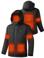 Auxo 6-Zone Men Heated Jacket for Men with 20000mAh Power Bank  - Waterproof Lightweight Warm Electric Heating Coat for Winter Outdoor