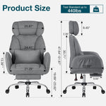 HOFFREE Criss Cross Office Chair with Footrest and  Adjustable Armrests & Headrest 90°-135° Back Adjustable Wide Seat Comfy Desk Ergonomic Office Chair
