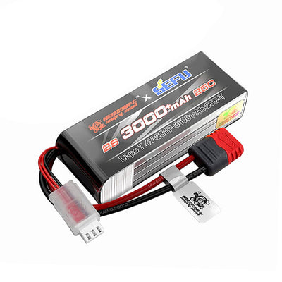 LinkMejor 2S 7.4V 25c 3000mAh L I-PO Battery with T-plug for LinkMejor 16208 16209 14301 14302 14303 14304 14209 14210 14211 RC Car Parts