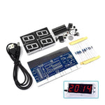 DIY Digital LED Clock Kit Light Control Temperature Display Transparent Case Soldering Project DC 5V USB