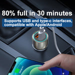 60W Fast Charging Car Charger PD & QC Dual Port Fast Type C Charging Power Delivery Adapter for iPhone 14 13 12 11Pro Max