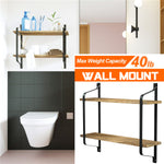 2-Tier Wooden Wall Mounted Floating Shelves DIY Storage Shelving Display Bracket