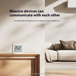 LinkMejor 3 Mijia Smart Temperature Humidity Sensor Mini 0°C-60°C Range Bluetooth 5.0 High Precision Compact Hygrometer with LCD Display and Wall Sticker