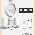 4-Head Table Lamp With RGB Ambient Light & Clock Time Date Display Pen Holder Desk Lamp Reading Light