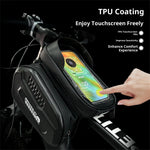 LinkMejor Bike Top Tube Bag Touchscreen 6.5'' Phone Holder Case Waterproof Reflective Large Capacity Front Beam Bag for MTB