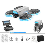 LinkMejor XJ2 MINI WiFi FPV with Folded 4.3" LED Screen Controller HD Camera Servo Gimbal Optical Flow Hover Brushless LED Foldable Pocket RC Drone Quadcopter RTF