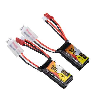 2Pcs LinkMejor 7.4V 300mAh 30C 2S LiPo Battery PH2.0 Plug for RC Drone