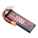 LinkMejor Power 7.4V 2200mAh 120C 2S LiPo Battery XT60 Plug with Adaper for RC Drone