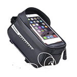 LinkMejor Bicycle Bag Frame Front Tube Cycling Bike Phone Mount Bag Waterproof Phone Case Holder 6.5 Inches Touchscreen Bag Accessories with Reflective Strip