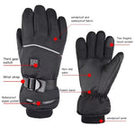 LinkMejor Winter Heated Gloves Motorcycle Waterproof Gloves Heated Heating Warm Work Gloves Thermal Heated Outdoors Cycling Ski Gloves Battery Heated Gloves