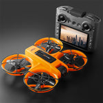 LinkMejor S156 WiFi FPV with 4.9inch LCD Screen Controller HD Dual Camera Electrically Adjustable Optical Flow Hover Automatic Obstacle Avoidance Circle Protection LED Light Brushless 2.4G 4CH 6-Axis Remote Control Toys RC Drone Quadcopter RTF