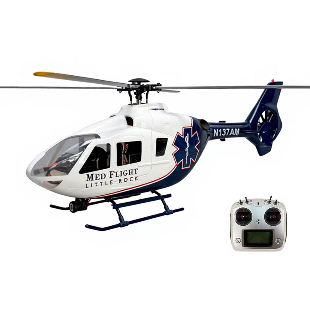 LinkMejor EC135 450 Class 2.4G 6CH GPS Stabilized Scale RC Helicopter RTF With X2 Flight Controller and Searchlight