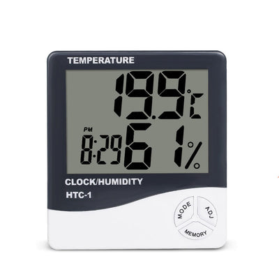 HTC-1 HTC-2 LCD Electronic Digital Temperature Humidity Meter Home Thermometer Hygrometer Indoor Outdoor Weather Station Clock