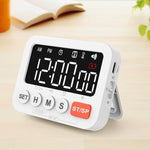 LinkMejor Digital Display Alarm Clock Timer Clock Timer Kitchen Baking Countdown Timer Time Reminder with 4 Brightness Levels Adjustment