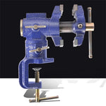 Multifunctional Double Jaw Bench Vise 360-Degree Rotating Head 60mm Table Clamp With Anvil For Woodworking Workbench