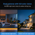 K90 Dual View Window Security Camera 3MP FHD 120° Wide Angle F1.0 Night Vision Motion Alert Dual Band WiFi 5x Zoom No Drill Adhesive Mount USB Powered Indoor Outdoor Wireless Surveillance Cameras