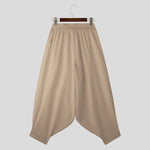 LinkMejor Mens Trendy Wide Leg Pants Solid Color Casual Loose Foots-binding Pants Plus Size, Spring Fall, S-5XL