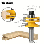 LinkMejor 1/2 Inch  8mm 12mm Shank Ogee Rail and Stile Router Bit Reversible Glass Door Rail & Stile Router Bit for Woodworking Precision Milling Cutter Factory Direct