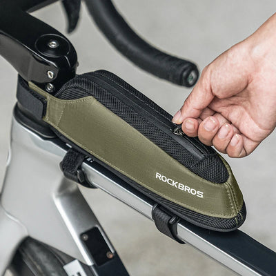 LinkMejor Bicycle Bag Quick Release Narrow Cycling Top Down Tube Bag Large Capacity Lightweight Reflective Triangle Bag for Outdoor Cycling