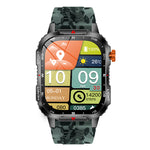 LinkMejor V35 2.01-inch HD Screen LED Flashlight 1100mAh Massive Battery Compass Voice Assistant bluetooth Call Heart Rate Blood Oxygen Monitor Sleep Monitoring Multi-sport Modes IP68 Waterproof Smart Watch