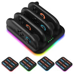LinkMejor LinkMejor-NS2303 Switch2 Joy-Con 4 in 1 Charging Dock Type-C Fast Charging LED Indicators RGB Lighting Left and Right Handle Charger Stand Gaming Accessories
